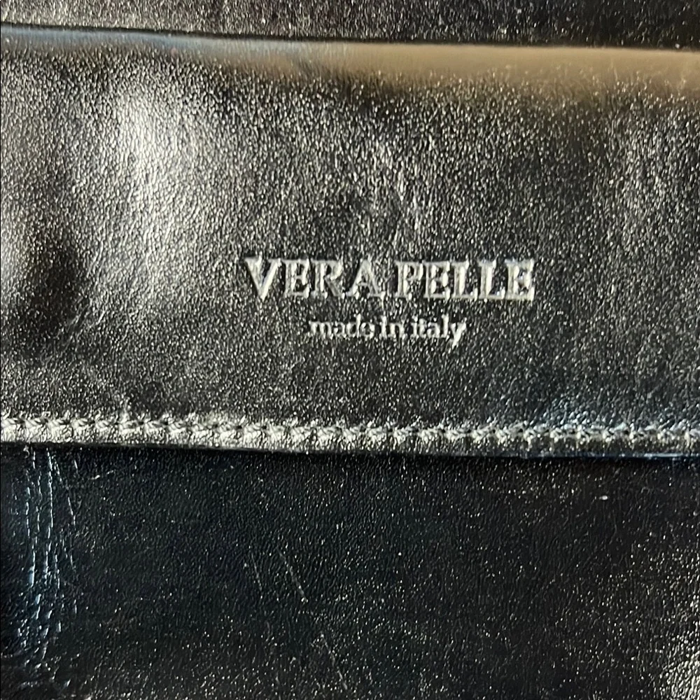 Vintage Vera Pelle Black Leather Men's Bag